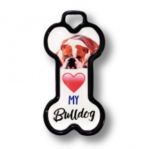 Llavero souvenir mascota hueso Bulldog