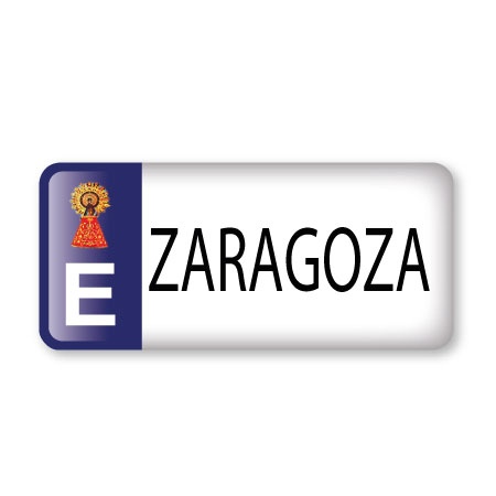 Imán souvenir resina matricula ciudad Zaragoza